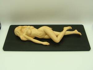 出品者作 『 月夜の人魚 』 オリジナル 木彫刻 アート トルソ 裸婦 芸術 アート 女性 ハンドメイド 松 手彫り 彫刻