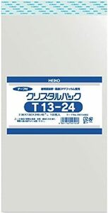 サイズ: T13-24 ヘイコー 透明 OPP袋 クリスタルパック テープ付 13×24cm 100枚 T13-24