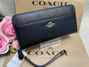 コーチ COACH 長財布 財布 ラグジュアリー シグネチャー アコーディオン ジップ ウォレット ストラップ付き アウトレット F76971 A042