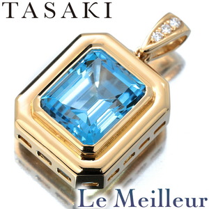 タサキ デザインペンダントトップ ブルートパーズ ダイヤモンド K18 TASAKI 中古 プレラブド 返品OK『5％OFFクーポン対象』