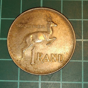 【一円スタート】南アフリカ共和国 1ランド銀貨 1966年 ヤン・ファン・リーベック