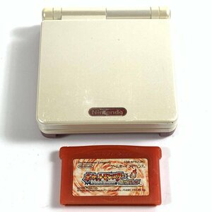 NINTENDO 任天堂 AGS-001 ゲームボーイアドバンスSP ファミコンカラー ゲーム機本体 [ポケットモンスター ファイアレッド付属]＊現状品