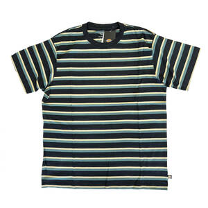 DICKIES SKATEBOARDING　ディッキーズ スケート ボーダーTシャツ　ブラック　Lサイズ　Striped T-Shirt SKATE