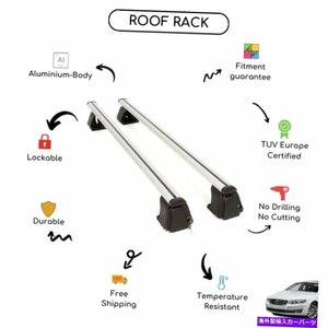 Volvo S80 2007-2016に設定された裸のルーフラッククロスバーBare Roof Rack Cross Bars Set for Volvo S80 2007 - 2016