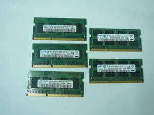 SAMSUNG サムソン ノートPC用メモリ 1GB 2GB PC3-1600S/PC3-8500S まとめ 5枚セット★動作未確認　 D2241