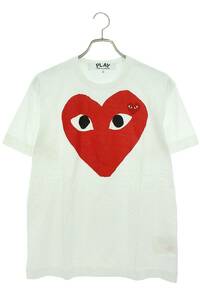 プレイコムデギャルソン PLAY COMME des GARCONS AZ-T026 サイズ:L AD2023/2 ハートワッペンTシャツ 中古 BS99