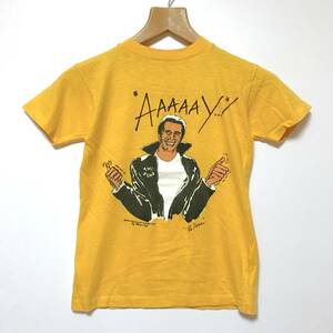 70s Vintage ALL PRO ハッピーデイズ The Fonz プリント Tシャツ キッズ USサイズ L イエロー 1976 子供用 US古着 ビンテージ #d-044