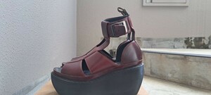 【代理出品】ほぼ未使用 廃版 貴重 完売品 Dr.Martens BESSIE ドクターマーチン レザーサマーサンダル UK4 CHERRY RED レディース 23.5cm 