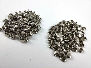 リベット 両面カシメ ニッケル 9X8mm 100個セット ニッケル レザークラフトに