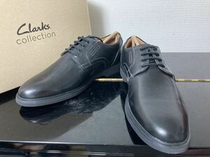 新品未使用Clarks(クラークス) マルウッドレースビジネスシューズブラック黒25cm本革本皮革靴皮靴ビジネスカジュアルビジカジフォーマル