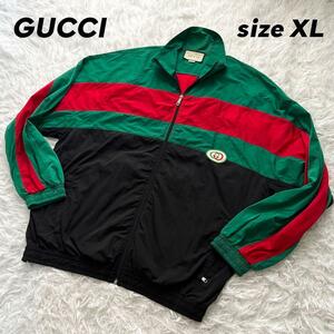 1円〜 極美品 King & Prince 岸優太さん着用モデル GUCCI グッチ トラックジャケット XLサイズ GGワッペン グリーン シェリーライン 