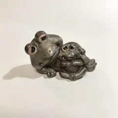 昭和レトロ　鋳造　親子蛙　カエル　アートランド　かえる　オブジェ　民芸　置物
