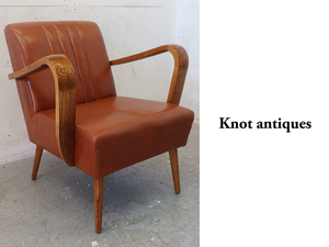 ■P093■展示品■ノットアンティークス/knot antiques■VESPA ARM SOFA■ベスパ■アメリカンダイナー■アームソファ■オーク材■ブラウン