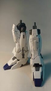 HGUC 1/144 ユニコーンガンダム ユニコーンモード (ガンダムUC)　脚部一部パーツ※スミ入れアリ　ガンプラ 完成品 ジャンク