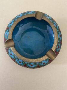 古美術 景泰 藍 琺瑯 彩 灰皿唐物