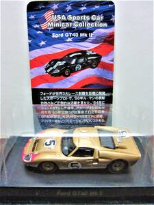 京商2008☆USAスポーツカー ミニカーコレクション★Ford GT40 MkⅡ #5 ゴールド★1/64KYOSHO★箱無