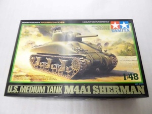 未使用品 タミヤ 1/48 アメリカ M4A1 シャーマン戦車 U.S. MEDIUM TANK SHERMAN 米軍 TAMIYA 未組立 プラモデル