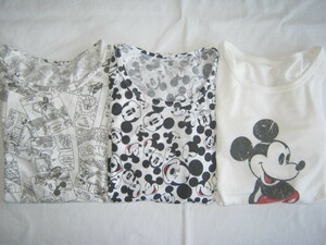 ★古着 UNIQLO ユニクロ HEATTECH ヒートテッククルーネックTシャツ ディズニー ミッキー 100 110 110 3点 KIDS キッズ 子供服 男女兼用★