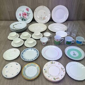 ■C-563 Noritake ノリタケ NARUMI 鳴海陶器 他 洋食器 プレート 大皿 カップ ソーサー 中皿 取り皿 丸皿 マグカップ 他 まとめ 現状品