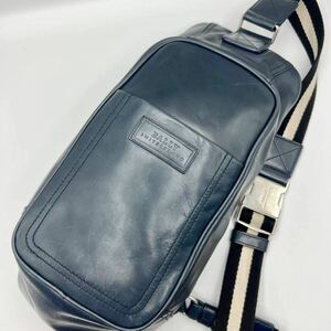 1円●美品●BALLY バリー ボディバッグ ショルダーバッグ 斜め掛け TABEL-MD トレインスポッティング　カーフレザー　ネイビー　メンズ