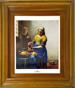 O ロイヤルコペンハーゲン 陶板画　額装　限定115部 フェルメール 名画「牛乳を注ぐ女」1658～1660 Vermeer ,Jan 絵画 24050803