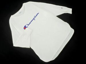 Champion チャンピオン Vネック ロゴ チュニック カットソー sizeM/白 ◇■ ☆ eab9 レディース