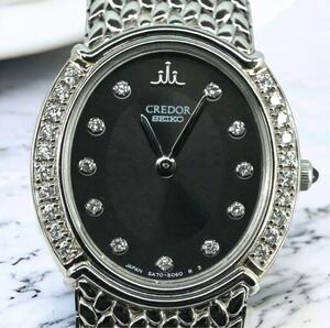 SEIKO CREDOR セイコー　クレドール　18KT ダイヤベゼル　5A70-3010 腕時計