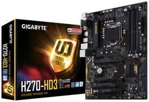 (国内発送/未使用品) GIGA-BYTE GA-H270-HD3 rev.1.0 Intel H270 Chipset/LGA1151 (第6/7世代CPU対応) ATX　マザーボード (管:MX05