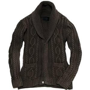 LEON掲載 定価5万 junhashimoto SAND BLAST COTTON SHAWL CARDIGAN 5 ジュンハシモト サンドブラストショールカーディガン 1piu akm wjk