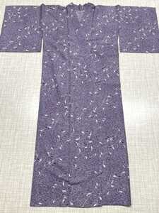 極美品　着物　アンティーク着物 リメイク 紫　レディース　きもの　訪問着　薄着　夏用　花柄　162