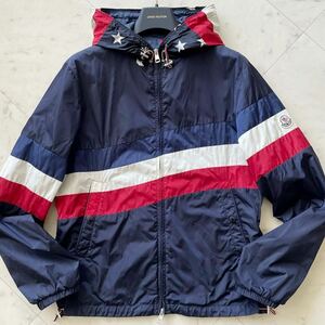 極美品/L相当★ MONCLER モンクレール 『CAM/カム』 ナイロン ジャケット マウンテン パーカー ブルゾン トリコロール 星 スター ネイビー