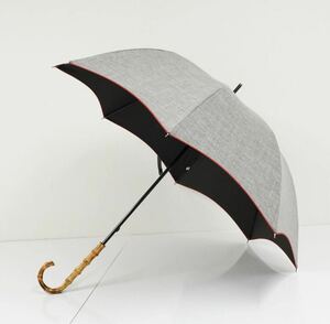芦屋ロサブラン 完全遮光日傘 USED美品 ミドルサイズ ダンガリー グレー レッドステッチ 55cm ※折り畳み不可