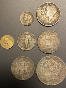 【1円スタート】アメリカ　リバティ　金貨　銀貨　おまとめ　7枚　古銭　旧貨幣　モルガン　身辺整理
