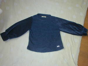 「BLUEU AZUR」　女児用　ベロア風ブルーグリーンのセーター　100サイズ