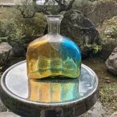 北欧風　ガラス　花瓶　アート　カラフル　ステンドグラス風
