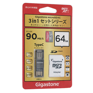 【ゆうパケット対応】Gigastone microSDXCメモリーカード GJP-3IN1U164 64GB [管理:1000025623]