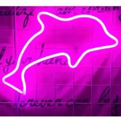 ネオンライト　LED イルカ　ピンク　飾り　インテリア　看板　インスタ映え