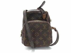 1円 LOUIS VUITTON ルイヴィトン M45238 モノグラム ミニアマゾン クロスボディ ショルダーバッグ 斜め掛け レディース ブラウン系 AW3464