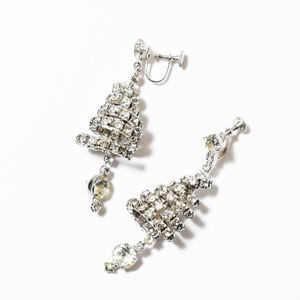 Vintage 1950′s　rhinestone　spiral earrings