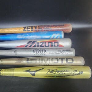 少年野球用金属バット5ほん 木製バット1本 Mizuno ZETT バット バット 軟式用 バットケース付き