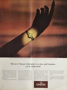 稀少・時計広告！1965年オメガ 時計広告/Omega Ladymatic Watch/レディース/ジュエリー/W
