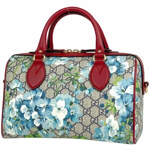 グッチ GUCCI GGブルームス ハンドバッグ 2WAY ショルダーバッグ 花柄 GGスプリーム ベージュ ブルー レッド 409529 レディース 【中古】