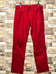 UNITED COLORS OF BENETTON ベネトン メンズ ボタンフライ カラーデニムジーンズパンツ 31 赤 綿