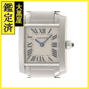 Cartier カルティエ 時計 タンクフランセーズSM W51008Q3 ホワイト文字盤 SS クォーツ レディース M【200】