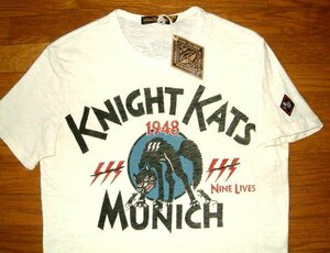 新品 USA製 ジョンソンモータース Johnson Motors スリムフィット プリント 半袖 Tシャツ (Lサイズ/白) トライアンフ KNIGHT KATS MUNICH