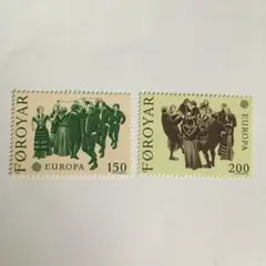 フェロー諸島  ヨーロッパ切手・フォークダンス2種完 未使用 1981