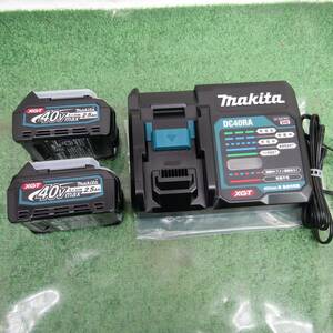 【未使用品】makita マキタ 40Vmax用 リチウムイオンバッテリー BL4025 × 2個付き　急速充電器 純正品 DC40RA 格安1000円スタート♪