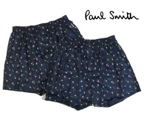 E金05150新品▼ ポールスミス トランクス 2枚セット 【 L 】 マルチストライプ パンツ 下着 アンダーウエア Paul Smith ネイビー系