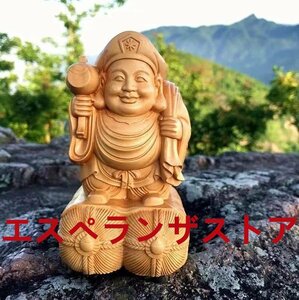 [エスペランザストア]檜木彫り大黒天仏門護法神 七福神 財神 置物