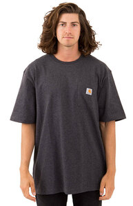 CARHARTT (カーハート) US Tシャツ (K87) Workwear Pocket T-Shirt Carbon Heather カーボンヘザー (S) ポケット付き 無地